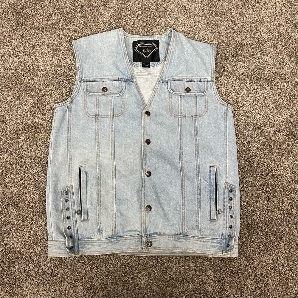 Diamond Plate Women Motorcycle Jeans Vest Size Medium - Picture 2 of 11